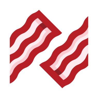 Kızarmış pastırma simgesi, vektör çizimi beyaz arkaplanda izole 