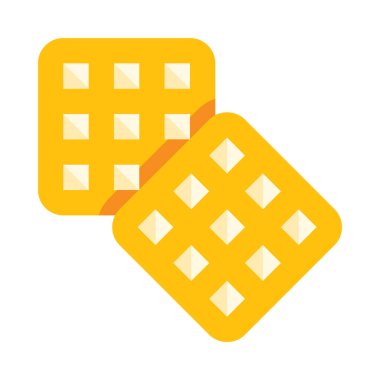 Waffle simgesi, vektör illüstrasyonu beyaz arkaplanda izole edildi 