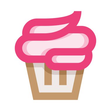 Kek simgesi ve vektör illüstrasyonu beyaz arkaplanda izole edildi 