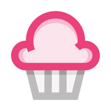 Kek simgesi ve vektör illüstrasyonu beyaz arkaplanda izole edildi 