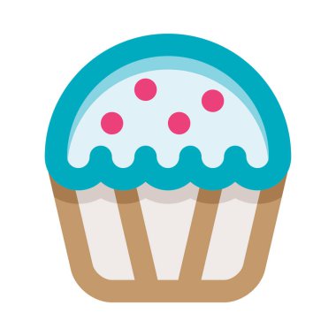 Kek simgesi, vektör illüstrasyonu beyaz arkaplanda izole edildi 