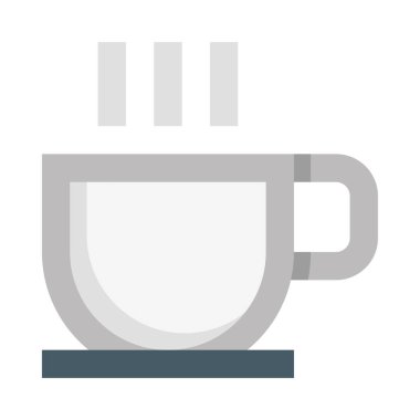 Kupa simgesi ve vektör illüstrasyonu beyaz arkaplanda izole edildi 