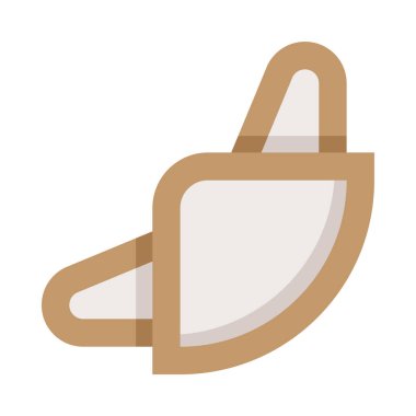 Kruvasan simgesi, vektör çizimi beyaz arkaplanda izole edildi 