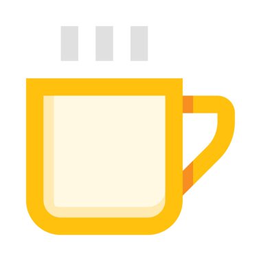 Kupa simgesi ve vektör illüstrasyonu beyaz arkaplanda izole edildi 