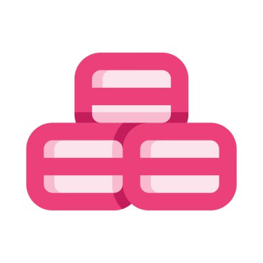 Kek simgesi ve vektör illüstrasyonu beyaz arkaplanda izole edildi 