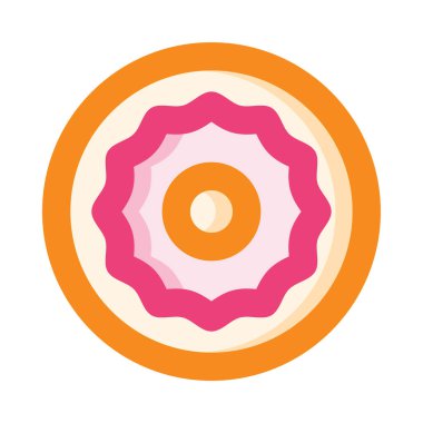 Çörek simgesi, vektör illüstrasyonu beyaz arkaplanda izole edildi 