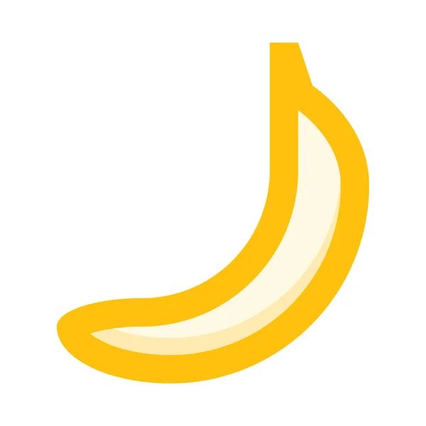 Banán Ikon Vektor Illusztráció Elszigetelt Fehér Háttér — Stock Vector