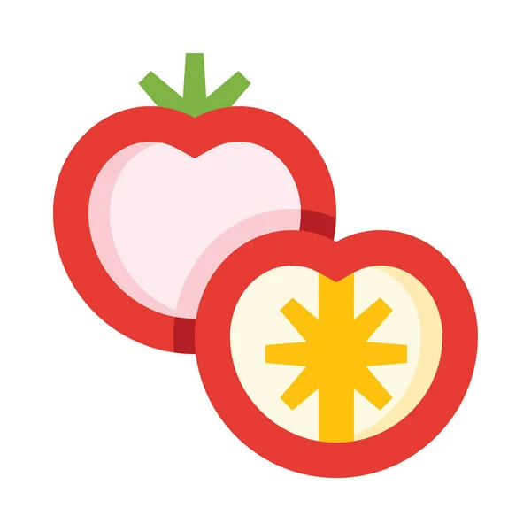 西红柿图标 白色背景上孤立的矢量插图 — 图库矢量图片