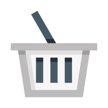 Basket simgesi, vektör illüstrasyonu beyaz arkaplanda izole edildi 