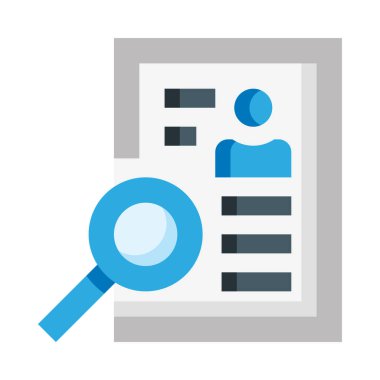 Beyaz arkaplanda insan arama simgesi ve vektör illüstrasyonu izole edildi 