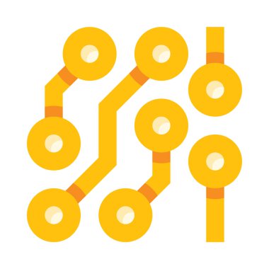 Beyaz arkaplanda izole edilmiş mikroçip simgesi ve vektör illüstrasyonu 