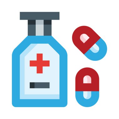 Uyuşturucu simgesi ve vektör illüstrasyonu beyaz arkaplanda izole edildi 