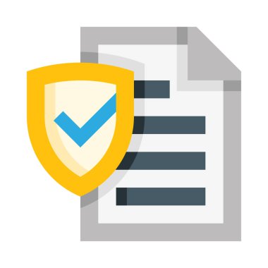 Güvenlik simgesi ve vektör illüstrasyonu beyaz arkaplanda izole edildi 