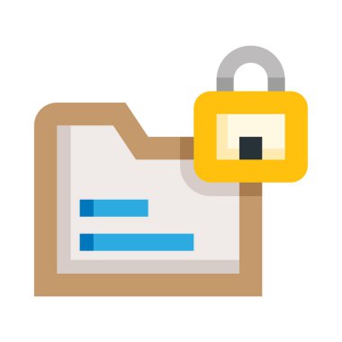 Beyaz arkaplanda izole edilmiş koruma dizini simgesi ve vektör illüstrasyonu 