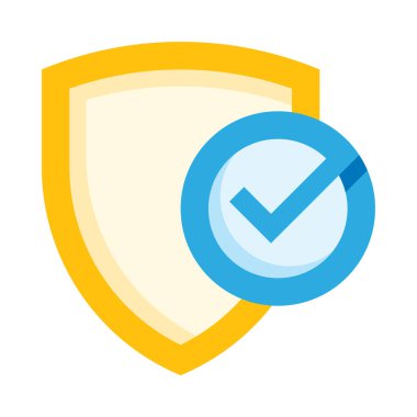 Güvenlik simgesi ve vektör illüstrasyonu beyaz arkaplanda izole edildi 