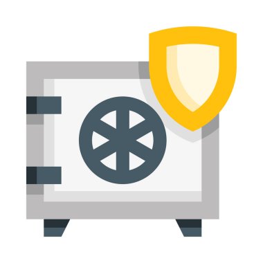 Beyaz arkaplanda izole edilmiş güvenli simge ve vektör illüstrasyonu 