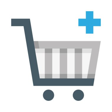 Alışveriş arabası simgesi, vektör illüstrasyonu beyaz arkaplanda izole 