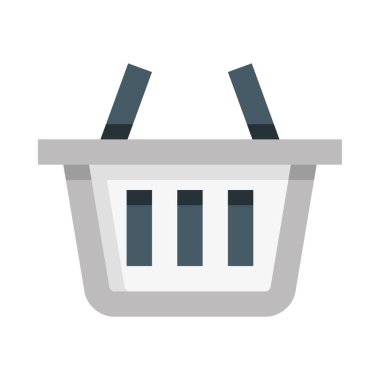 Alışveriş arabası simgesi, vektör çizimi beyaz arkaplanda izole edildi 