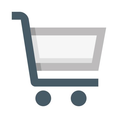 Alışveriş arabası simgesi, vektör çizimi beyaz arkaplanda izole edildi 