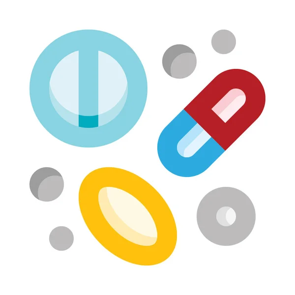 Icona Delle Pillole Illustrazione Vettoriale Isolata Sfondo Bianco — Vettoriale Stock