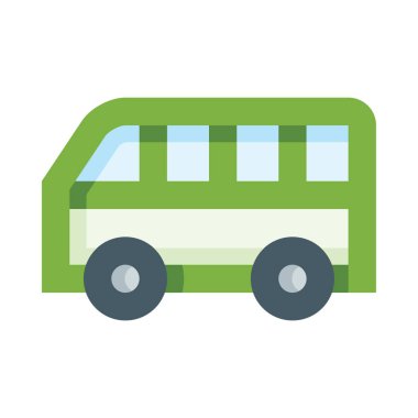 Otobüs web simgesi, basit vektör illüstrasyonu