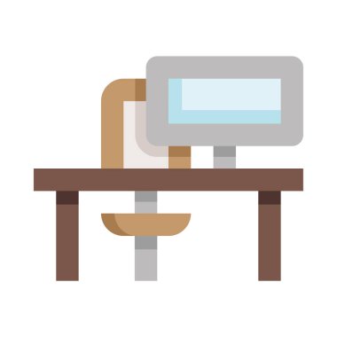 bilgisayar masaüstü web simgesi, beyaz arkaplanda izole edilmiş basit vektör illüstrasyonu  