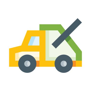 Çöp kamyonu web simgesi, basit vektör illüstrasyonu