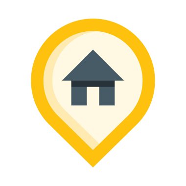 house geotag web simgesi, beyaz arkaplanda izole edilmiş basit vektör illüstrasyonu 