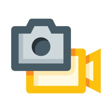 Photo and video web icon, simple vector illustration isolated on white background  