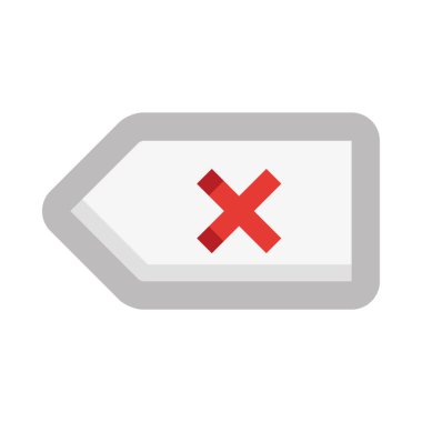 Beyaz arkaplanda izole edilmiş basit vektör illüstrasyonunu sil  