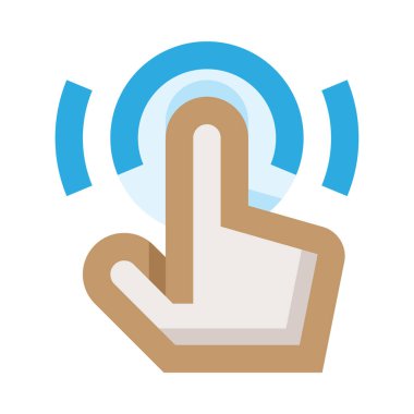 Dokunmatik jest web simgesi, beyaz arkaplanda izole edilmiş basit vektör çizimi  