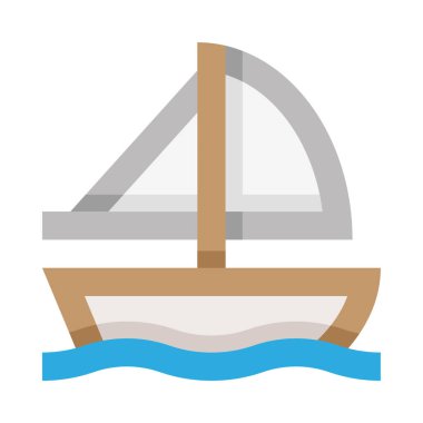 tekne web simgesi, basit vektör illüstrasyonu