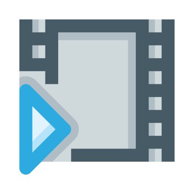 Video web simgesi, basit vektör illüstrasyonu beyaz arkaplanda izole edildi  