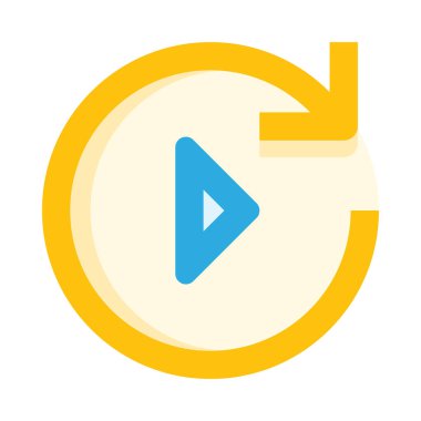 Video tazeleme web simgesi, beyaz arkaplanda izole edilmiş basit vektör illüstrasyonu  