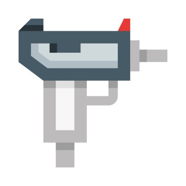 küçük makineli tüfek ağ simgesi, basit vektör çizimi