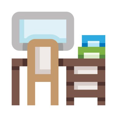 işyeri web simgesi, basit vektör illüstrasyonu