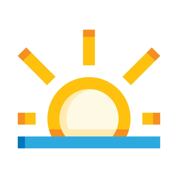 Dawn Sun Web Icon Simple Vector Illustration Isolated White Background — 图库矢量图片
