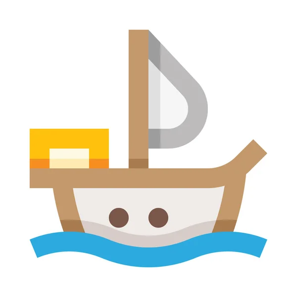 Иконка Лодки Простая Векторная Иллюстрация — стоковый вектор