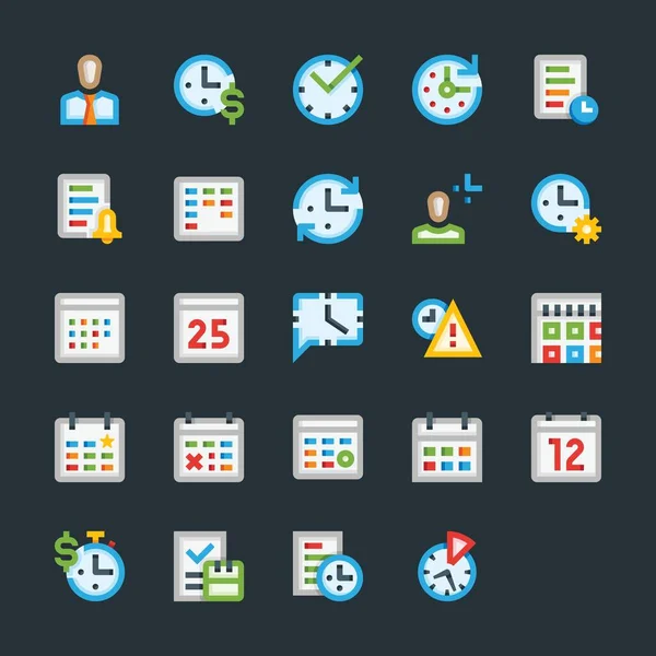 Set Business Project Management Icons — Stock Vector