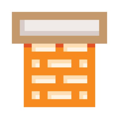 Beyaz arkaplanda izole edilmiş baca web simgesi, basit vektör illüstrasyonu 