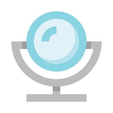 Beyaz arkaplanda izole edilmiş ayna web simgesi, basit vektör illüstrasyonu 