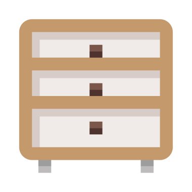 Çekmecelerin sandığı web simgesi, basit vektör illüstrasyonu  
