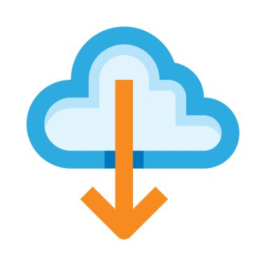veritabanı bulut simgesi, basit vektör illüstrasyonu 