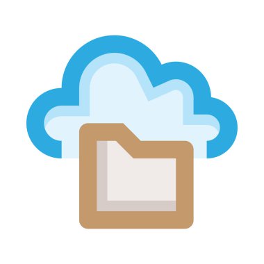 veritabanı bulut simgesi, basit vektör illüstrasyonu 