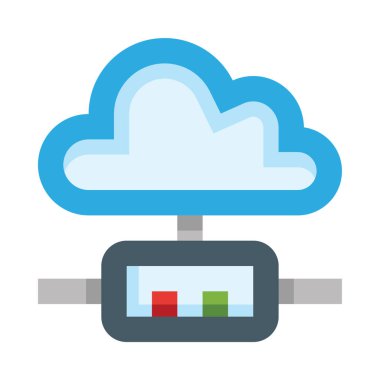 veritabanı bulut simgesi, basit vektör illüstrasyonu 