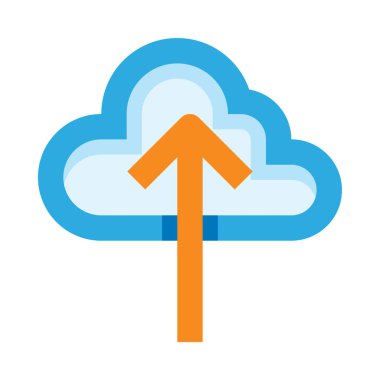 veritabanı bulut simgesi, basit vektör illüstrasyonu 