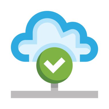 veritabanı bulut simgesi, basit vektör illüstrasyonu 