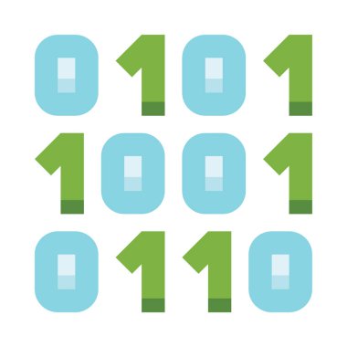 İkili ağ simgesi, basit vektör illüstrasyonu beyaz arkaplanda izole edildi