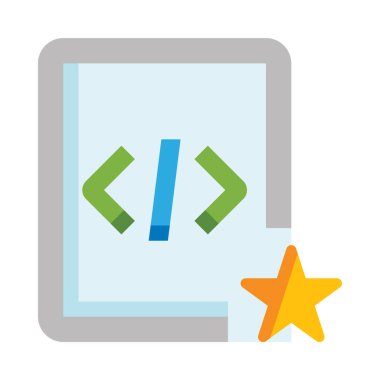 Beyaz arkaplanda izole edilmiş basit vektör illüstrasyonu kodlama web simgesi