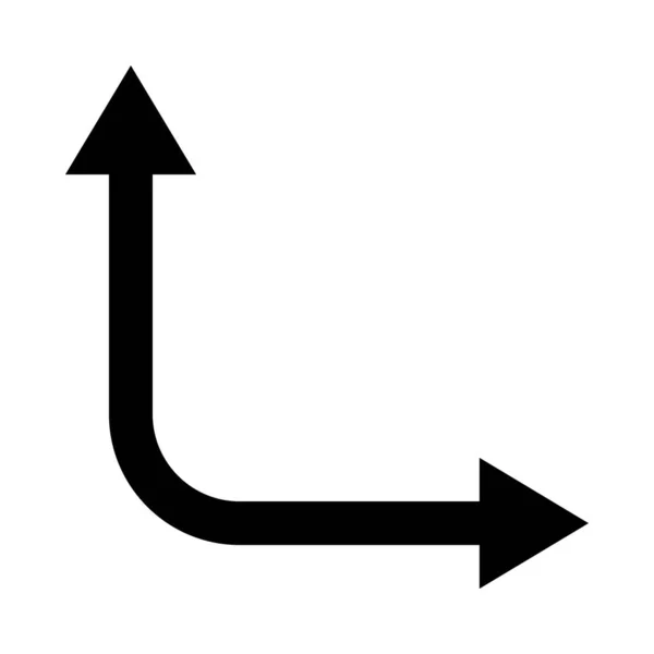 Иконка Стрелкой Кривой Простая Векторная Иллюстрация Белом Фоне — стоковый вектор